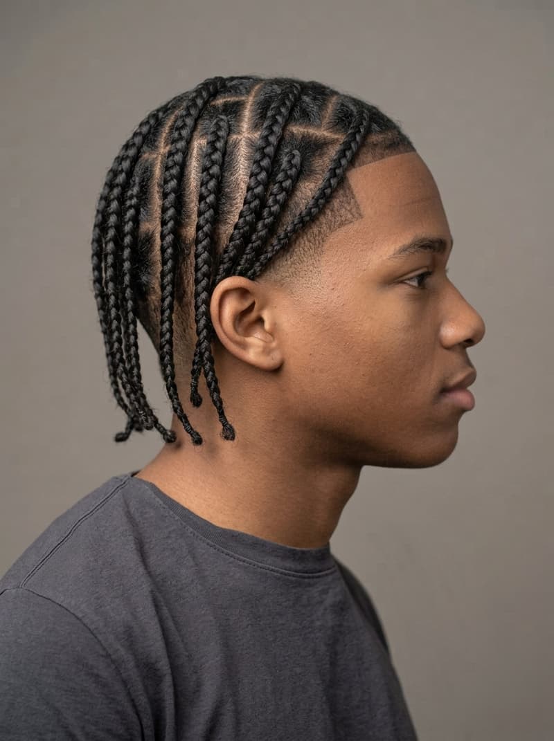Box Braids haircut — Classic protective style with individually sectioned braids