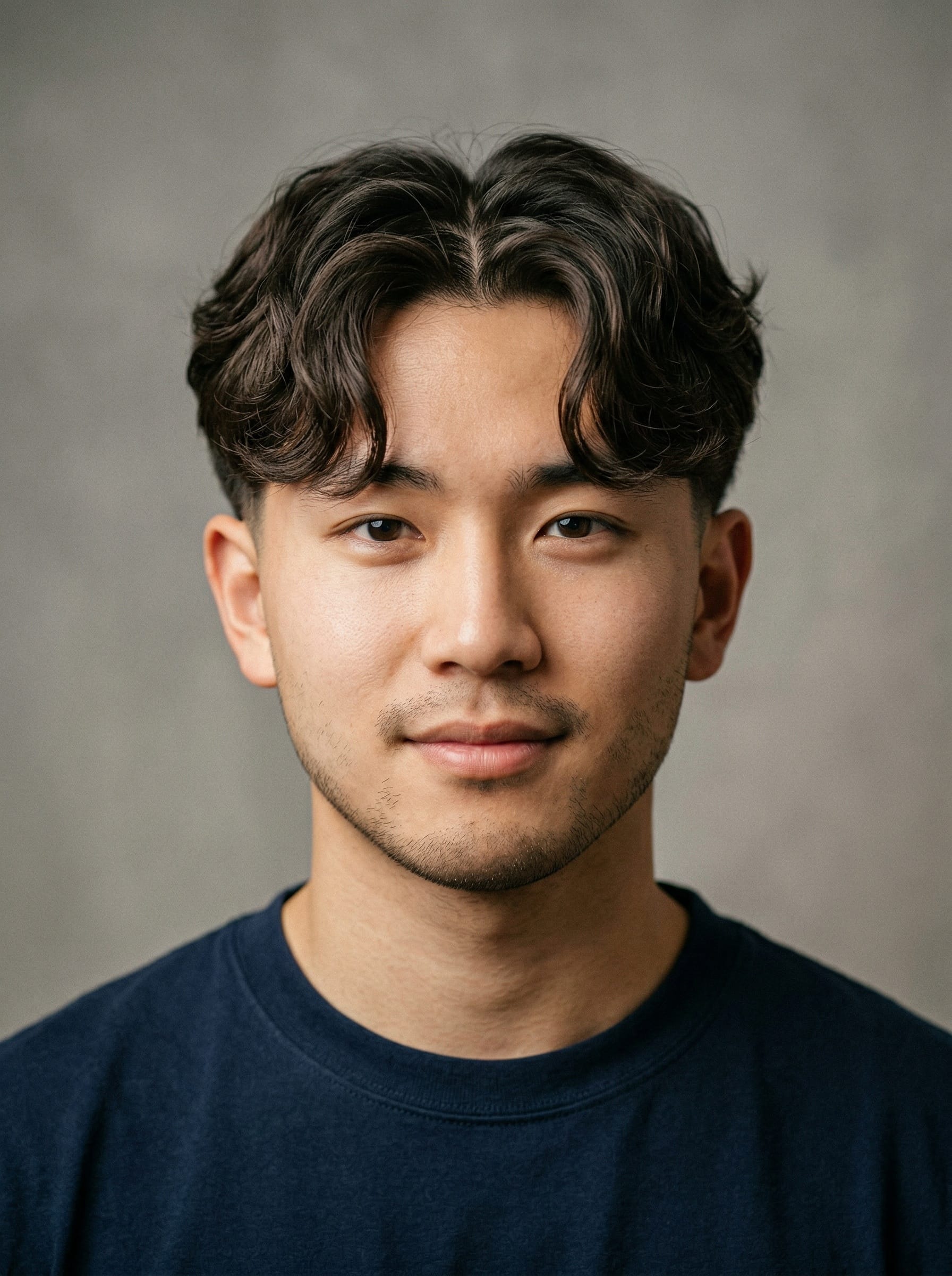 Curtain Bangs / Centre Split haircut — A centre split with a soft fringe that frames the face on its own
